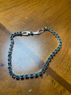 Teal Crystal Tennis Bracelet - Women Jewelry Bracelets
